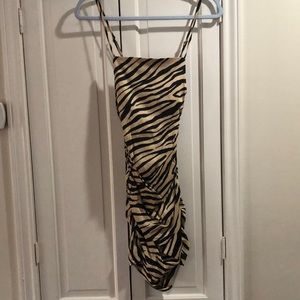 Tiger print body con dress